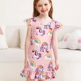 thumbnail image 6 of Jurebecia 2Pcs Girls Unicorn Nightgowns Soft Nightgown Flutter Short Sleeves Nightdress Nightie Dress Sleepwear Pajamas for Little Girls 120 CM 5-6 Years, 6 of 10