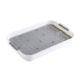 thumbnail image 2 of Small Animal Litter Box with Grid, Pet Potty Training Tray for Rabbits Hamsters Guinea Pigs Hedgehogs Chinchillas Ferrets, Easy-Clean Cage Toilet with Splash Guard Fence, White, for Cage Training, 2 of 6