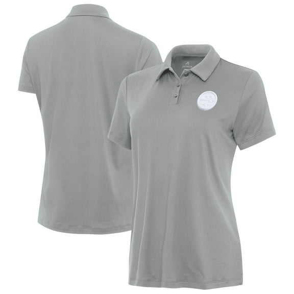 Women's Antigua  Gray Pittsburgh Steelers Reprocess Polo