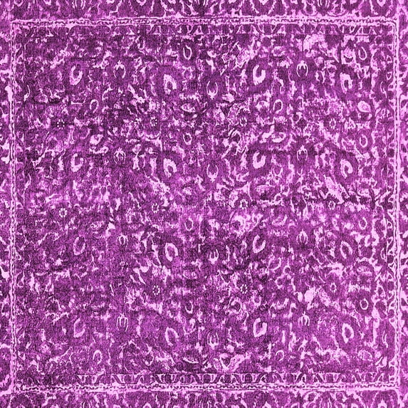 Ahgly Company Indoor Square Abstract Pink Modern Area Rugs, 5' Square