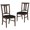 Walnut + Black, variant on Costway 2PCS Wooden Dining Chairs Fabric Upholstered Kitchen Chairs with High Curved Back Gray + White