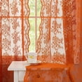 thumbnail image 1 of Lace Terracotta Curtains 96 Inches Long 2 Panels Rust Bay Window Curtains for Bedroom Restroom Rod Pocket Light Filtering Fall Curtains for Living Room 8 FT Farmhouse Boho Decor 52Wx96L Terracotta, 1 of 5