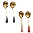 thumbnail image 3 of 4 unids cucharas de acero inoxidable mezclando cucharas creativas café cucharas de frutas esposas, 3 of 6