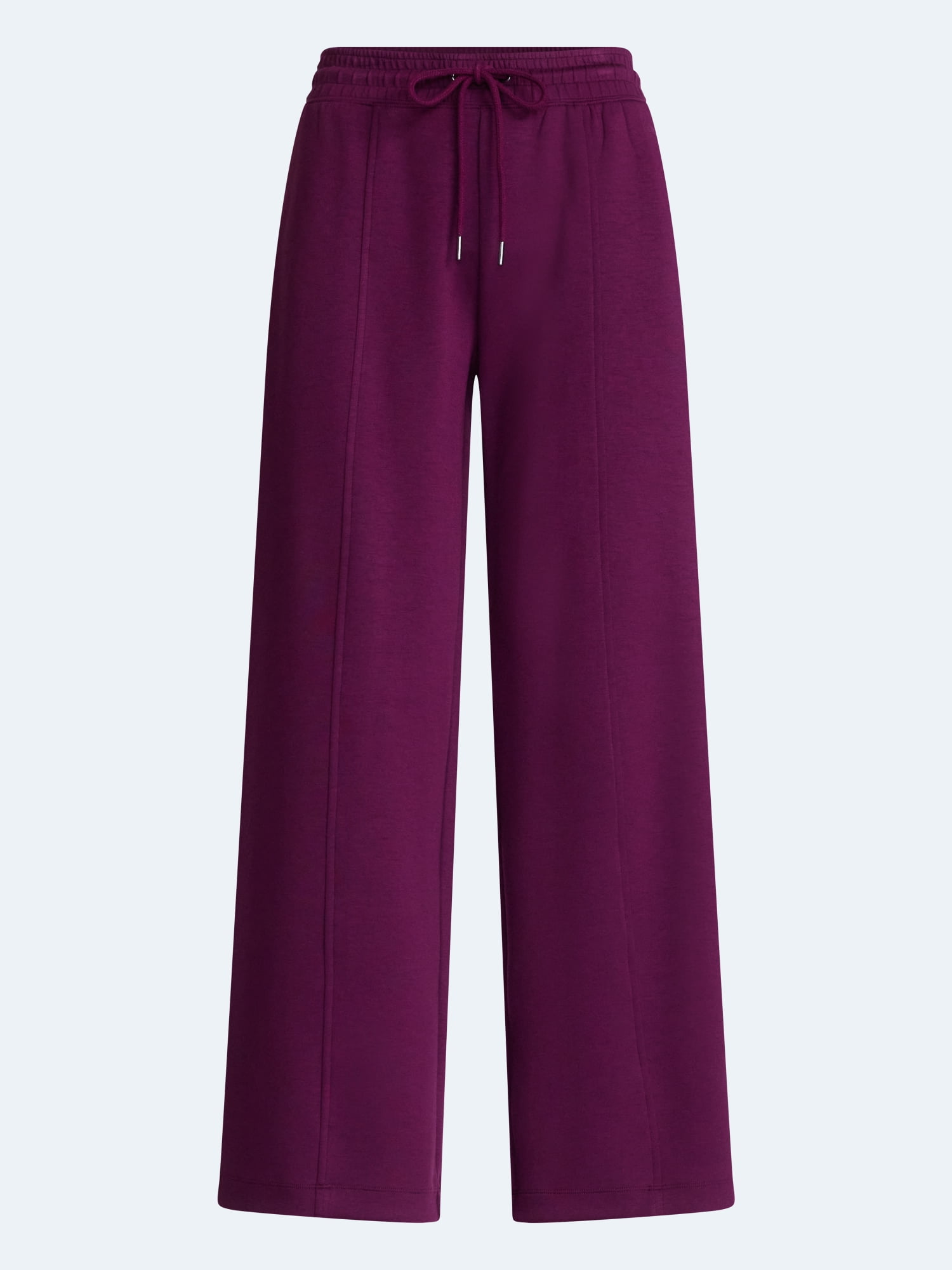Scoop Women's and Women's Plus Scubaknit Wide Leg Tie Waist Seamed Pants, Regular, Short Lengths, Sizes XS-4X