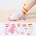 thumbnail image 4 of Hontri Socks in Sale, 5 Pairs of Children's Socks, Baby Mid-Calf Socks, Cartoon Socks for Boys and Girls, Cotton Socks 5Pc Socks Pink, 4 of 9