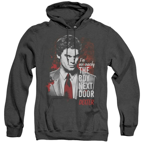 Dexter Boy Next Door Adult Heather Hoodie Sweatshirt Black