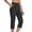 Black, variant on Women's Capri Pants Elastic High Waist Dressy Pull On Stretch Pants Work Office Casual Crop Work Leggings with Pockets