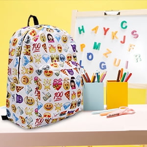 Fashion Emoji Backpack School Bag Travel Backpack Emoji Shoulders School Book Bag Rucksack for Women Kids Girls