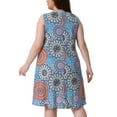 thumbnail image 4 of DARING DIVA Plus Size Floral Tank Sleeveless Boho Dress 2X Yellow Blue, 4 of 5