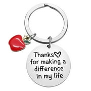 Appreciation Gift Teacher Thank You Gift Teacher Keychain Gift from Students Graduation Gift for Women Men Birthday Thanksgiving Day Gifts for Mentor Thanks for Making a Difference In My Life Jewelry