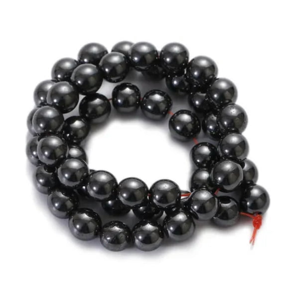 EOEMY Natural Hematite Round Gemstones Loose Beads 16" Diy Jewerly 6mm 8mm 10mm-8mm