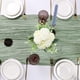 thumbnail image 3 of Bohemian table runner for rustic weddings sage green 90x300 cm, 3 of 4