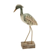 10" x 20" Green Polystone Bird Sculpture, by DecMode