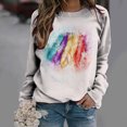 thumbnail image 2 of Camisas informales de manga larga para mujer, sudadera de cuello redondo con estampado de rombos geométricos, jersey de cuello redondo, Tops tipo túnica holgados Fridja  czfsfas435, 2 of 6