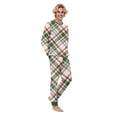 thumbnail image 2 of Yuaguia Family Matching Christmas Pajamas, Red Green White Plaid Long Sleeve Top and Plaid Lounge Pants Sleepwear Set, Festive Holiday Loungewear, Men M, 2 of 6