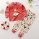 thumbnail image 2 of Conjuntos de pijamas para Bebé y Niño, camiseta de manga larga de Navidad + pantalón, ropa de dibujos animados para niña, traje de dormir, pantalones 2022, 2 uds., 2 of 4