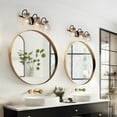 thumbnail image 4 of LNC 3-Light Bathroom Vanity Light with Crackled Glasss in Matte Black and Gold Finish, 4 of 14