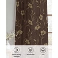 thumbnail image 6 of Brown Floral Sheer Curtains 39 Inch Length 2 Panels Set for Living Room/Bedroom, Vintage Spring Botanical Flowers Kitchen Curtains Grommet Semi-Sheer Curtains Drapes Window Treatments 27.5"x39"x2, 6 of 7
