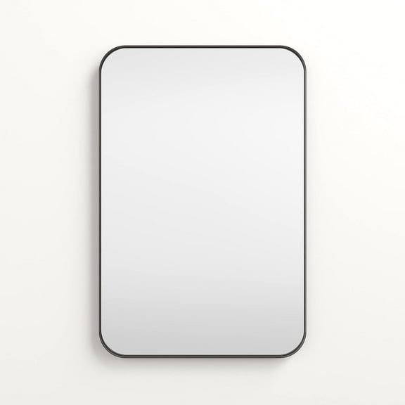 Better Bevel 24" x 36" Bronze Metal Framed Mirror | Rectangle Bathroom Wall Mirror | Rounded Corner