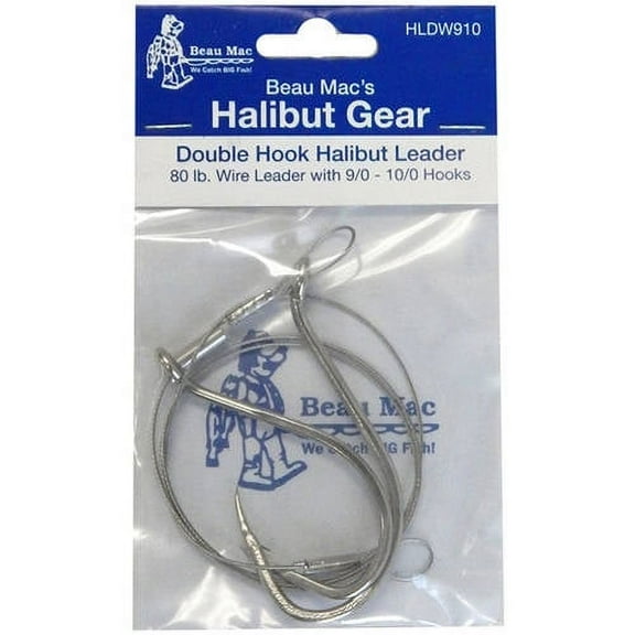 Beau Mac Halibut Leader, 80 lb, Wire:9/0-10/0