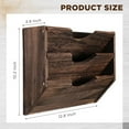 thumbnail image 2 of 3 Wall Wood File Organizer Hanging File Organizer for Office Rustic Paper Mail Organizer Mounted Storage Rack for Home Documents Magazine Literature Folders Brown, 2 of 7