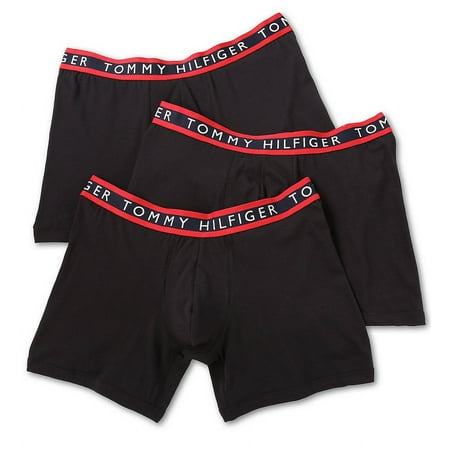 Tommy Hilfiger Men's Underwear 3 Pack Cotton Stretch Boxer Briefs Black 09T0961