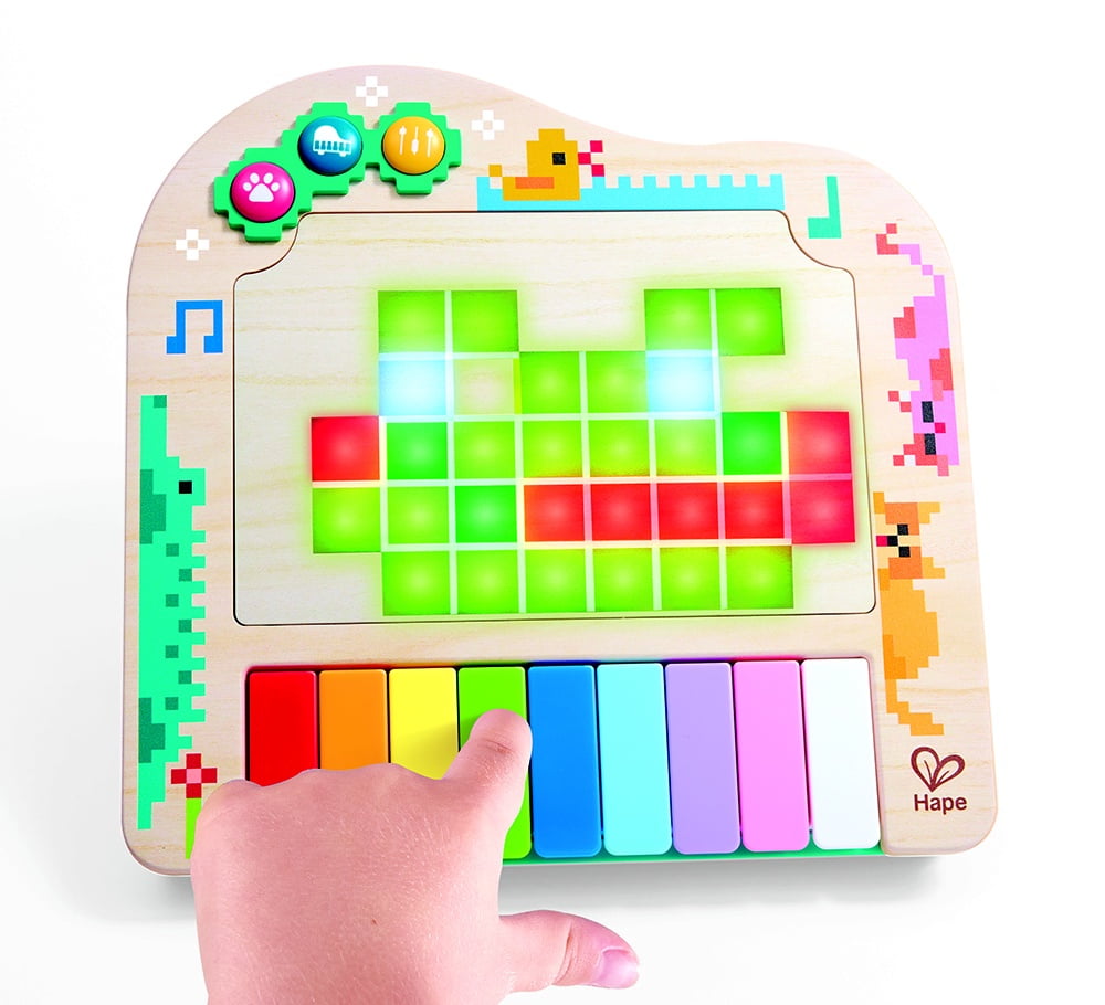 Hape Rainbow Rhythm Pixel Piano, Light Up Music Toy, Interactive Fun, Unisex, Toddlers Ages 12M+