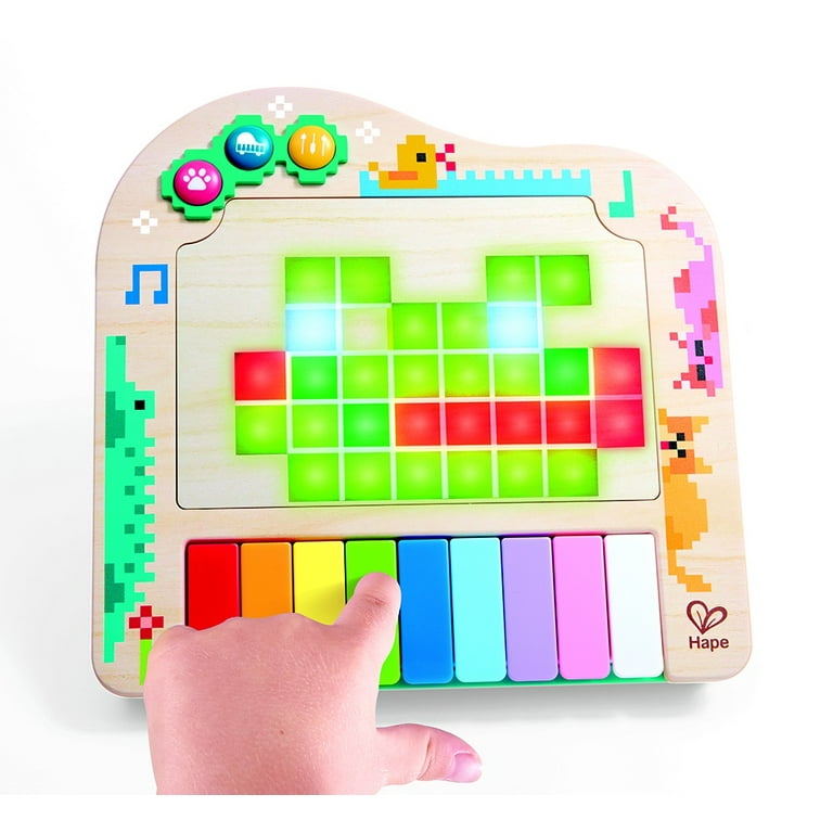 Hape Rainbow Rhythm Pixel Piano, Light Up Music Toy, Interactive