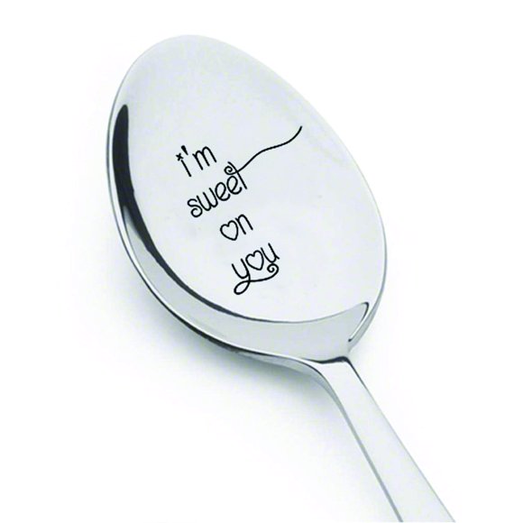 I'm Sweet On You - Engraved silverware spoon for kitchen decor by Boston Creative company LLC .# A7