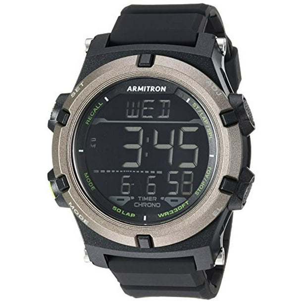 Armitron - Armitron Sport Mens 408438Blk Digital Chronograph Black Resin Strap Watch - Walmart