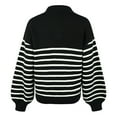 thumbnail image 3 of Vedolay Fall Sweaters for Women 2023 Lightweight Sweaters Long Sleeve Crew Neck Color Block Striped Pullover Tops,Black XL, 3 of 5