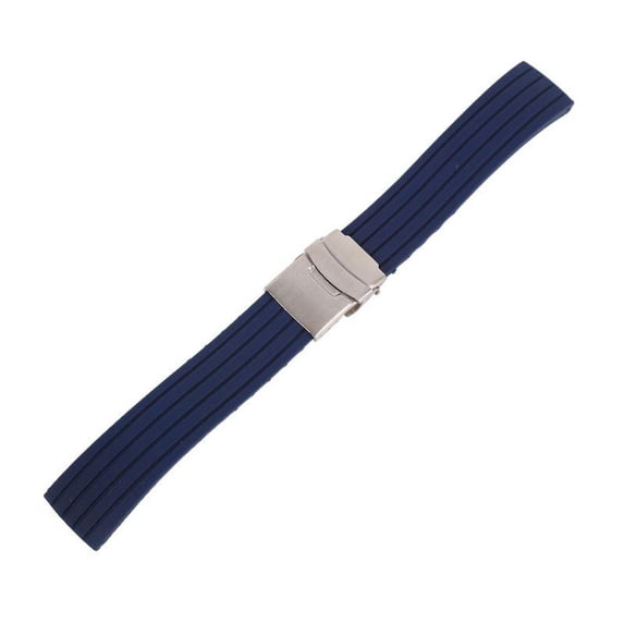 Zonghan Watch Band Strap Striped Fold Clasp Silicone Wristband Wristwatch Bands Replacement Accessories