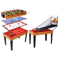thumbnail image 2 of Olurrisa 5-in-1 Multi-Game Table - Billiards, Push Hockey, Foosball, Ping Pong, and Basketball brown/red, 2 of 9