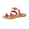 thumbnail image 2 of Summer Plus-size Ethnic Style Flower Clip-toe Beach Flat Sandals Summer Sandals Red 41, 2 of 6