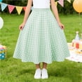 thumbnail image 5 of Kids‘ Plaid Maxi Skirt with Pockets, Casual Comfort Stretch Waist for School and Playground 5-15 Years Green 9-10 Years, 5 of 6