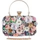 thumbnail image 1 of Bolsos de mano para mujer, elegantes bolsos de noche con flores y diamantes de imitación, bolsos de mano para boda, bolsos de hombro para novia, para fiestas, banquetes, bodas, color negro, 1 of 4