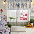 thumbnail image 5 of Texas Star Navy Blue Curtain Valances for Windows, Kitchen Valance Window Treatments Panel 2 Pack, Farmhouse Vintage Art Wooden Rod Pocket Short Curtains for Bathroom Bedroom 42 x 12 Inch, 5 of 8