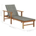 thumbnail image 7 of Pool Lounger Charmma Sun Lounger Poly Rattan and Solid Acacia Wood Gray, 7 of 7