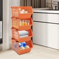 thumbnail image 3 of 4PCS Stackable Storage Baskets Each 8.7 in H Organizer Basket Stacking Storage 11*13.8*33.5 in for Kitchen, Bathroom, Living Room, 3 of 14