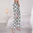thumbnail image 3 of Yiaed Happy Soccer Print Pajamas Women's Long Sleeve Sleepwear Soft Button Down Loungewear Pjs Lounge Set Nightwear Womens Pajama Pants-X-Large, 3 of 7