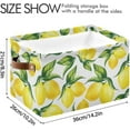 thumbnail image 4 of FREEAMG Yellow Lemons Storage Basket, Durable Canvas Organizer With Handles Large Collapsible Storage Bins Boxes for Home Office - 1 Pack, 4 of 7