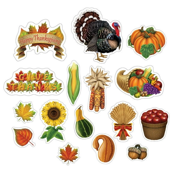 192 Pack Beistle Thanksgiving Cutouts