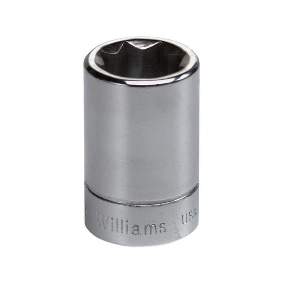 3/8" x 3/8" Drive 8 Point Shallow Supertorque™ Socket, Chrome Finish. Not Suitable For Impact Use. Williams® USA # JHWBD-812