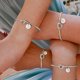 thumbnail image 3 of Gold Initial Bracelets for Women - Dainty Gold Knot Letter AZ, 3 of 5