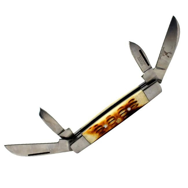 Shelter 9472 8 in. The Bone Edge Folding Four Bladed Knife with Bone