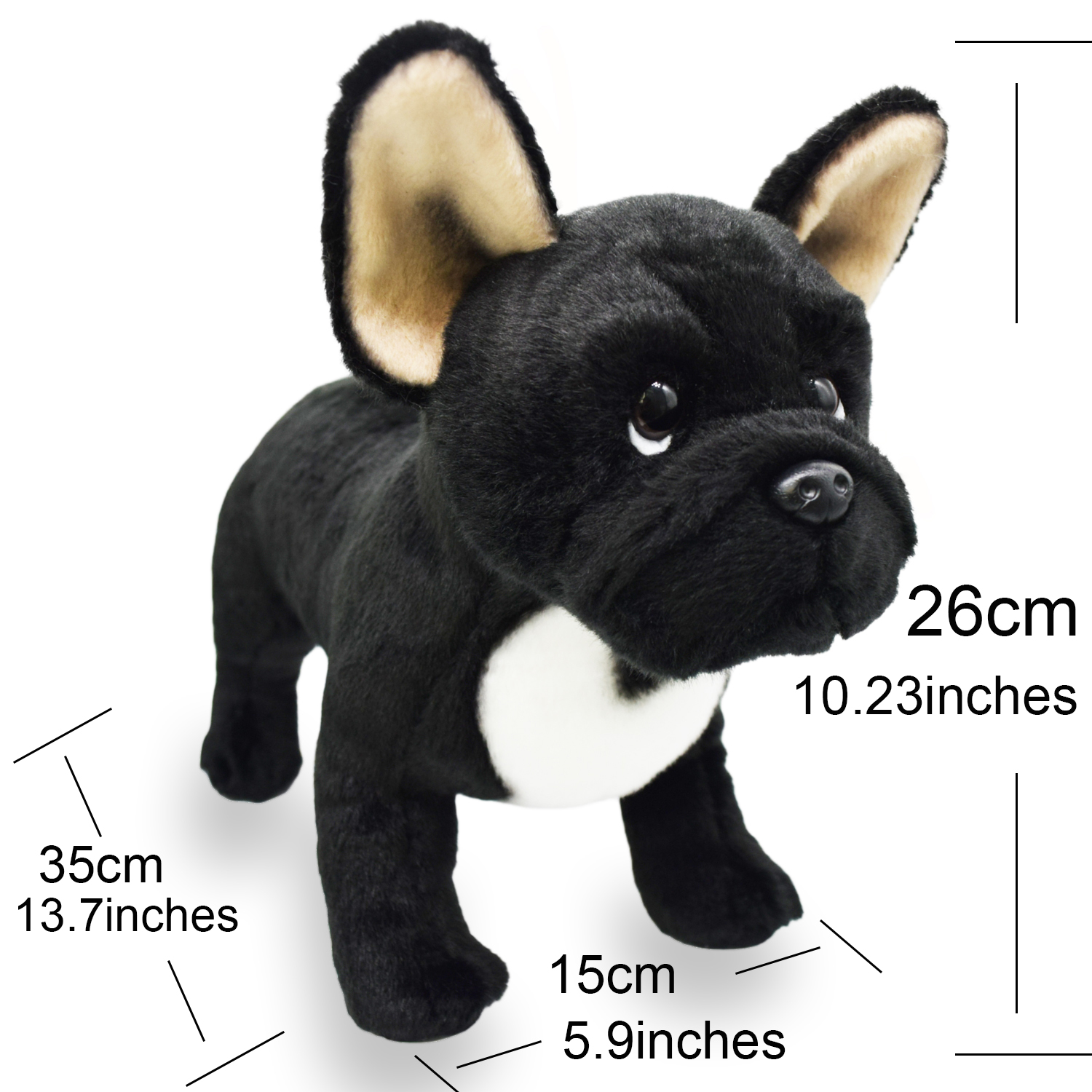 Realistic Bulldog Dog Stuffed Animal Plush Toy, Lifelike Animal Plushies, Simulation Dog Doll