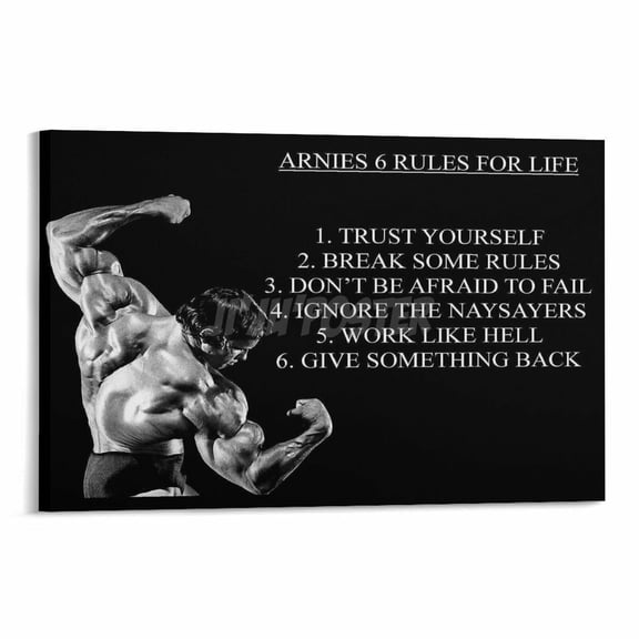 Six Rules of Life Arnold Schwarzenegger Fitness Motivational Poster Canvas Painting Posters And Prints Wall Art for Living Room Bedroom Decor
