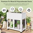 thumbnail image 3 of YIYADO Patio Mini Wood Cold Frame, Compact 2 Doors Garden Greenhouse with Wheels for Indoor Outdoor Use,White, 3 of 7