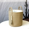 thumbnail image 4 of Naiovety Cesta de almacenamiento para duradero, cesta tejida, cesta de almacenamiento de tela, solución práctica y elegante, alambre para Almacenamiento y organización del hogar blanco S, 4 of 6