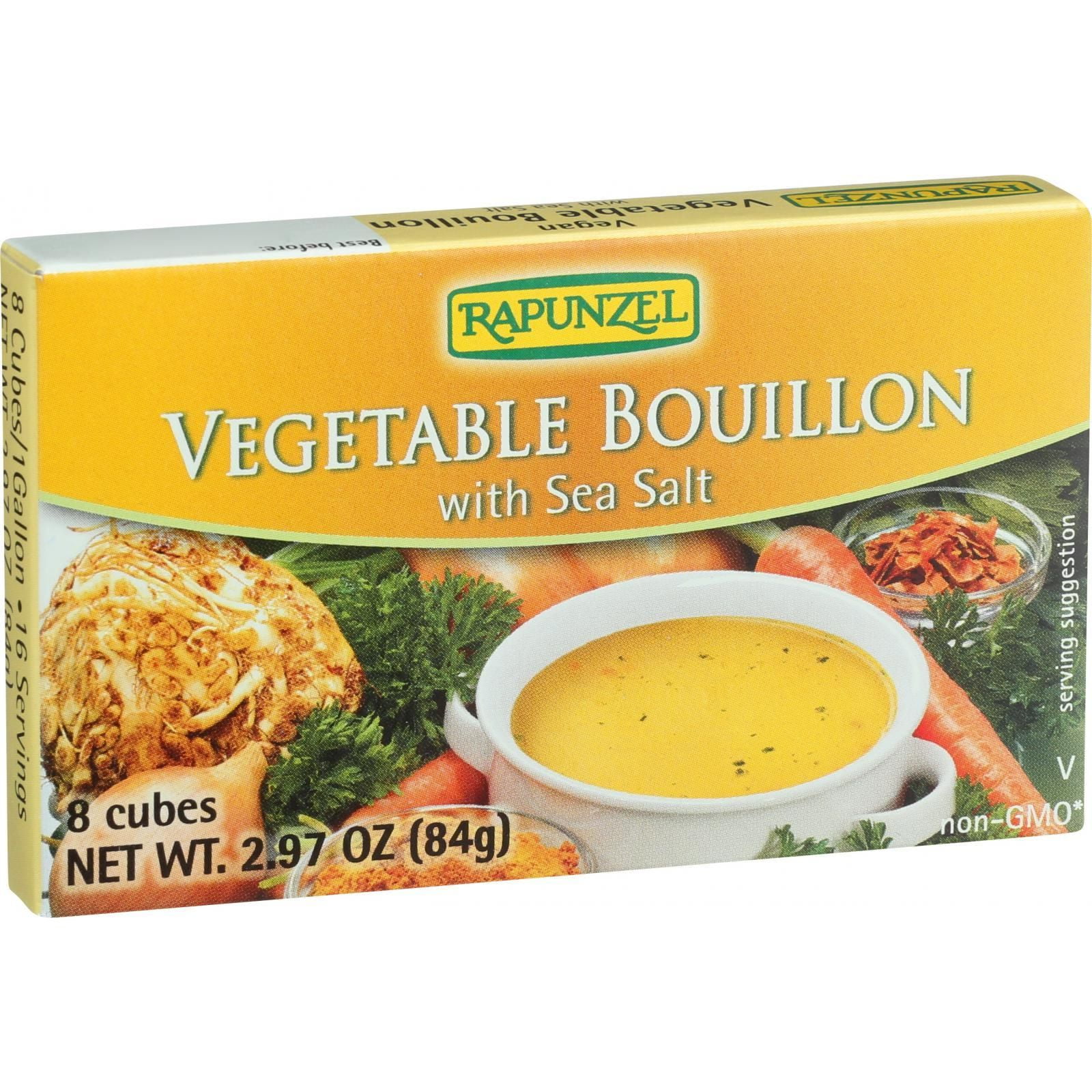 Rapunzel Bouillon Cubes Vegetable Vegan Sea Salt 2.97 oz Case